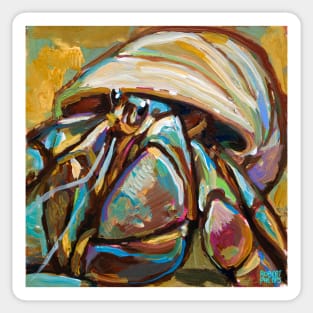 Colorful Hermit Crab Painting Sticker